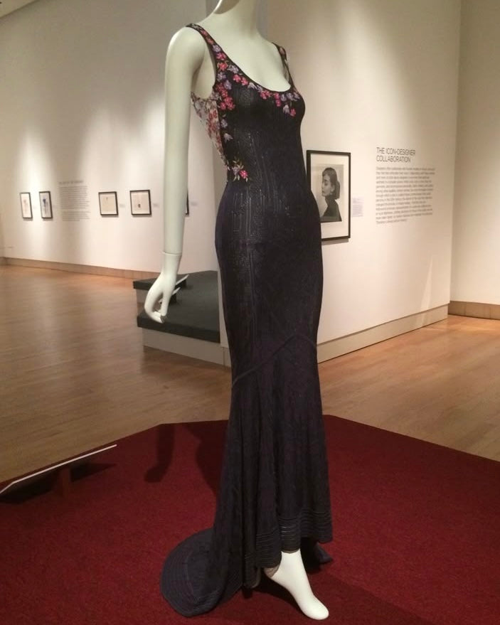 John Galliano 1998 Floral Embroidered Tulle Knit White Dress