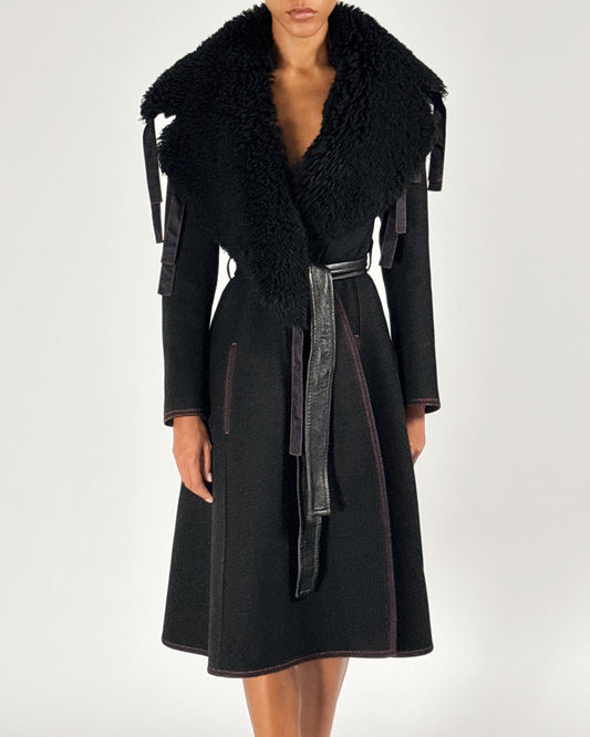 Céline by Phoebe Philo 2015 Fur Trim Coat