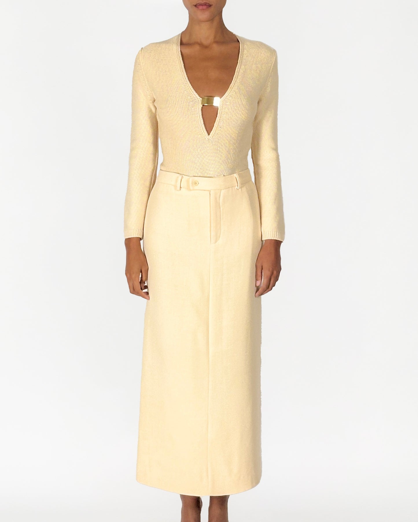 Gucci by Tom Ford 1996 Cream Skirt Set