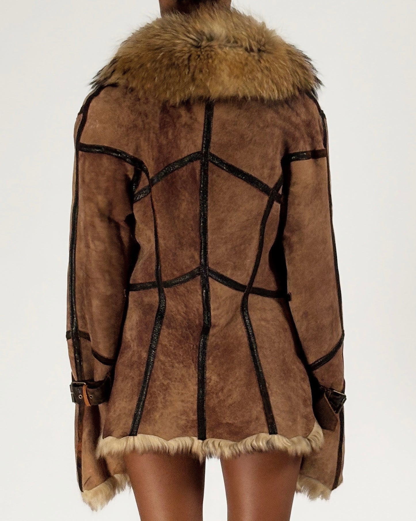 Roberto Cavalli 2003 Fur Trim Leather Jacket
