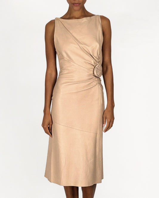 Gucci by Tom Ford 1999 Leather Flower Applique Dress