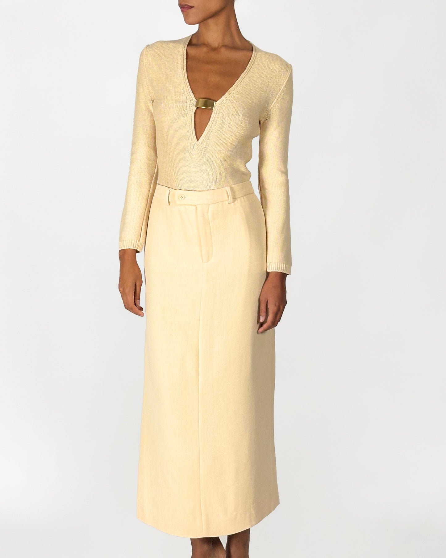 Gucci by Tom Ford 1996 Cream Skirt Set