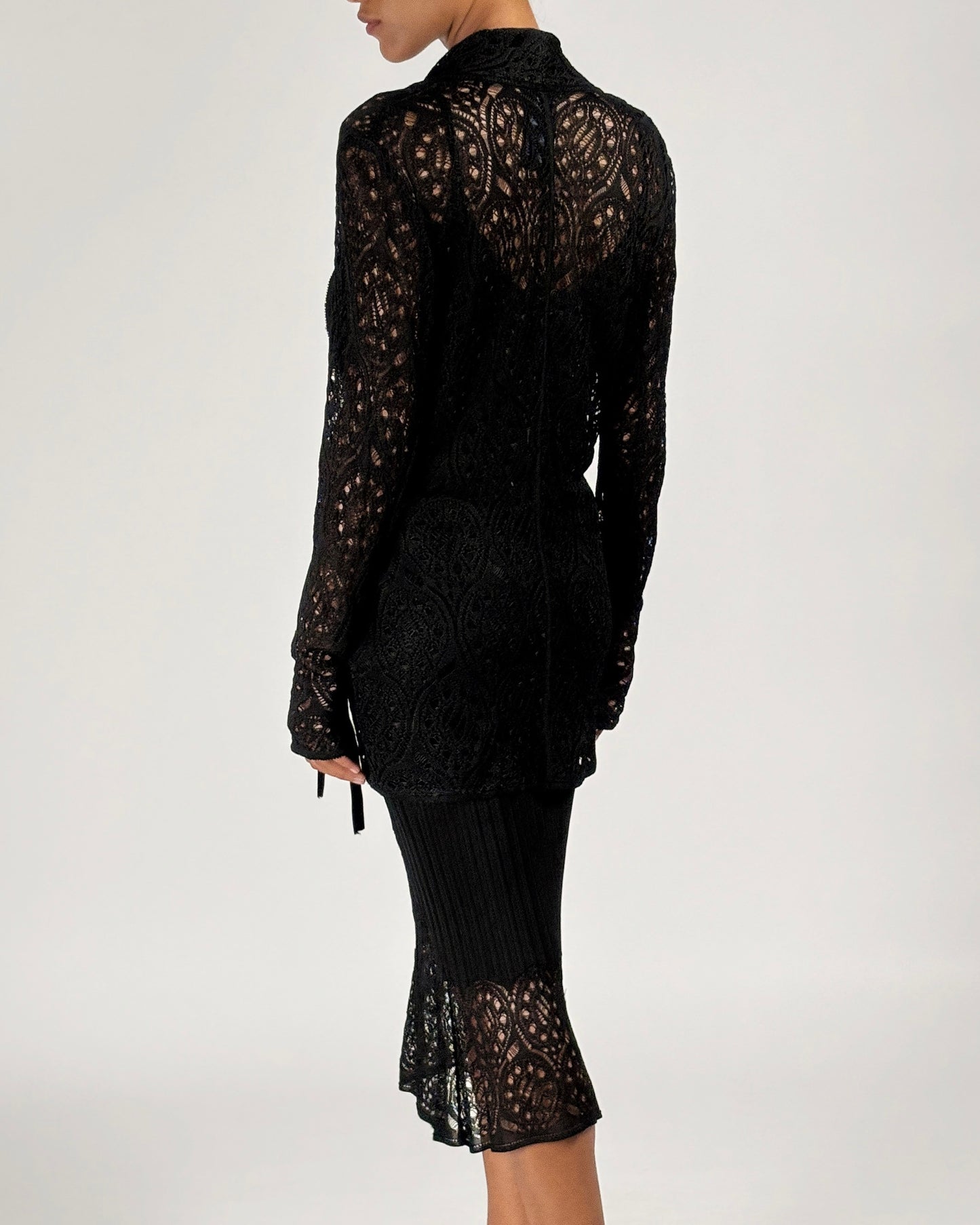 John Galliano 1999 Crochet Knit Three Piece Set