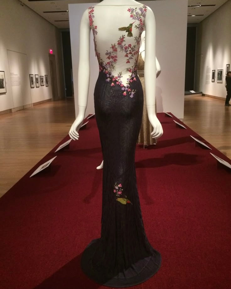 John Galliano 1998 Floral Embroidered Tulle Knit White Dress