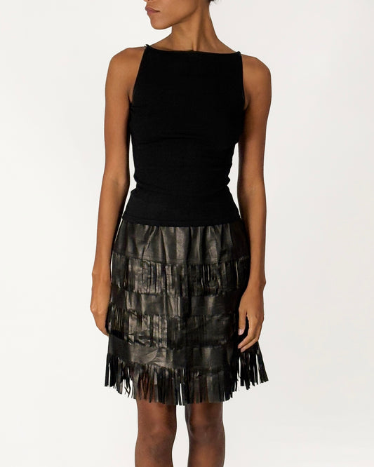Gucci by Tom Ford 1999 Fringe Leather Skirt