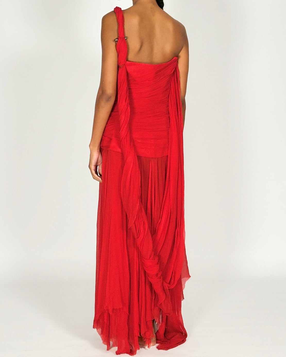 Alexander McQueen 2003 Silk Chiffon Corseted Gown
