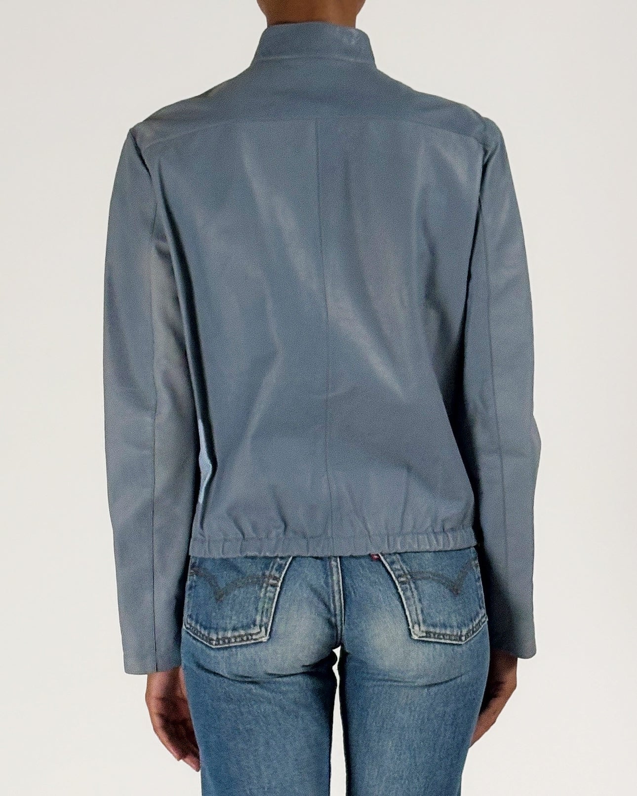 Gucci by Tom Ford 1999 Blue Moto Leather Jacket