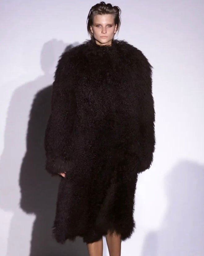 Gucci by Tom Ford 2001 Brown Mongolian Chubby Coat