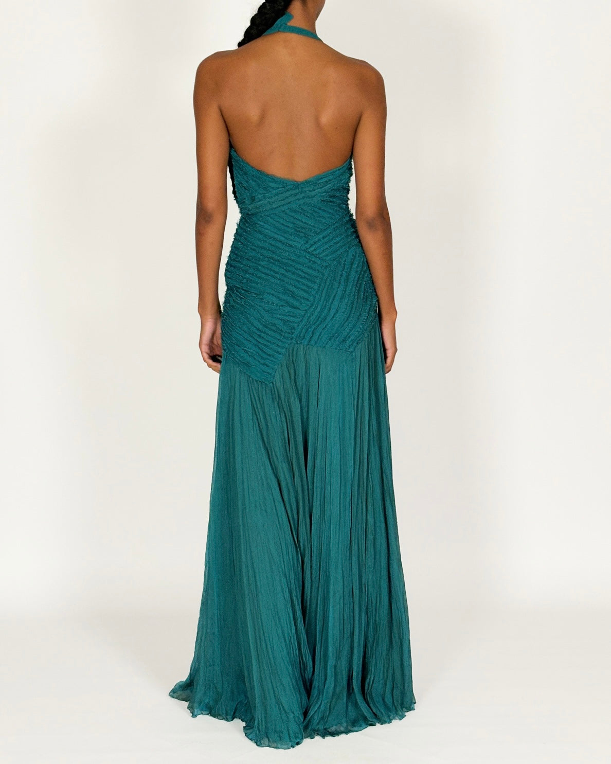 Versace 2005 High-slit Runway Gown