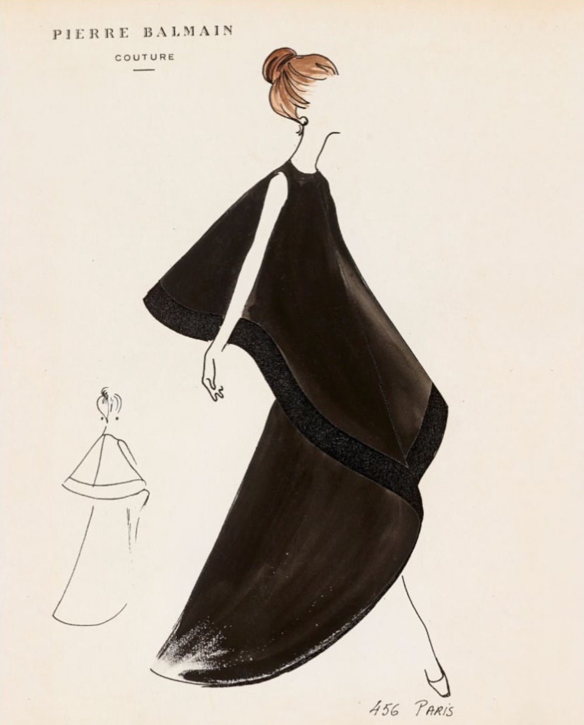 Pierre Balmain Haute Couture 1969 Trapezoide Dress