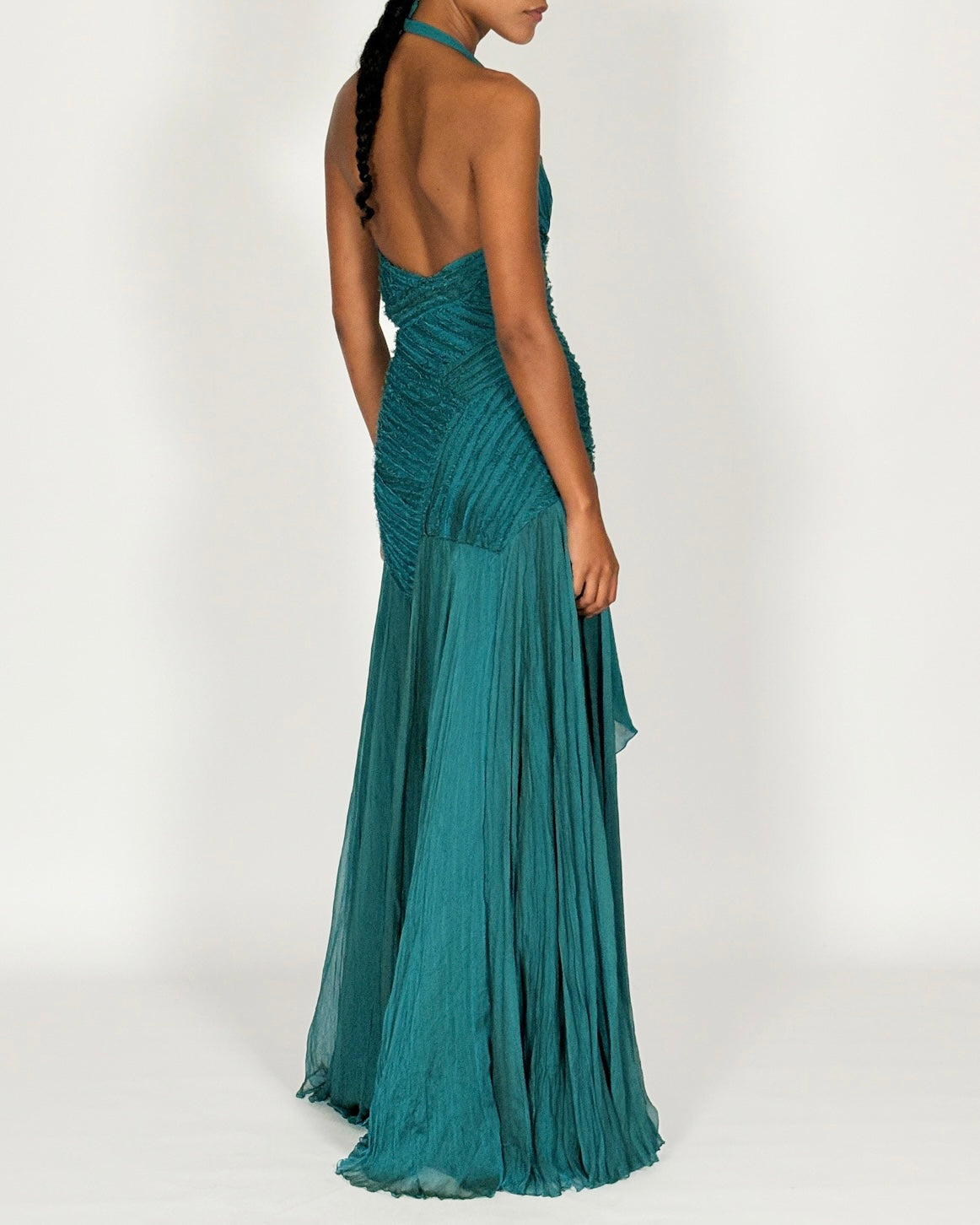 Versace 2005 High-slit Runway Gown