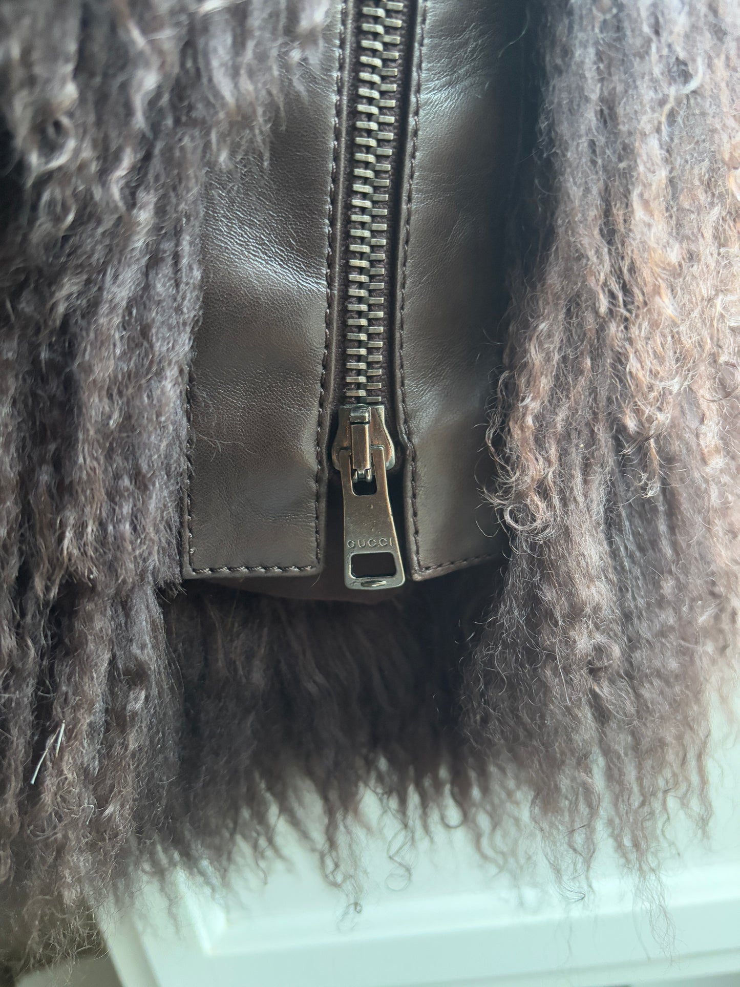 Gucci by Tom Ford 2001 Brown Mongolian Chubby Coat