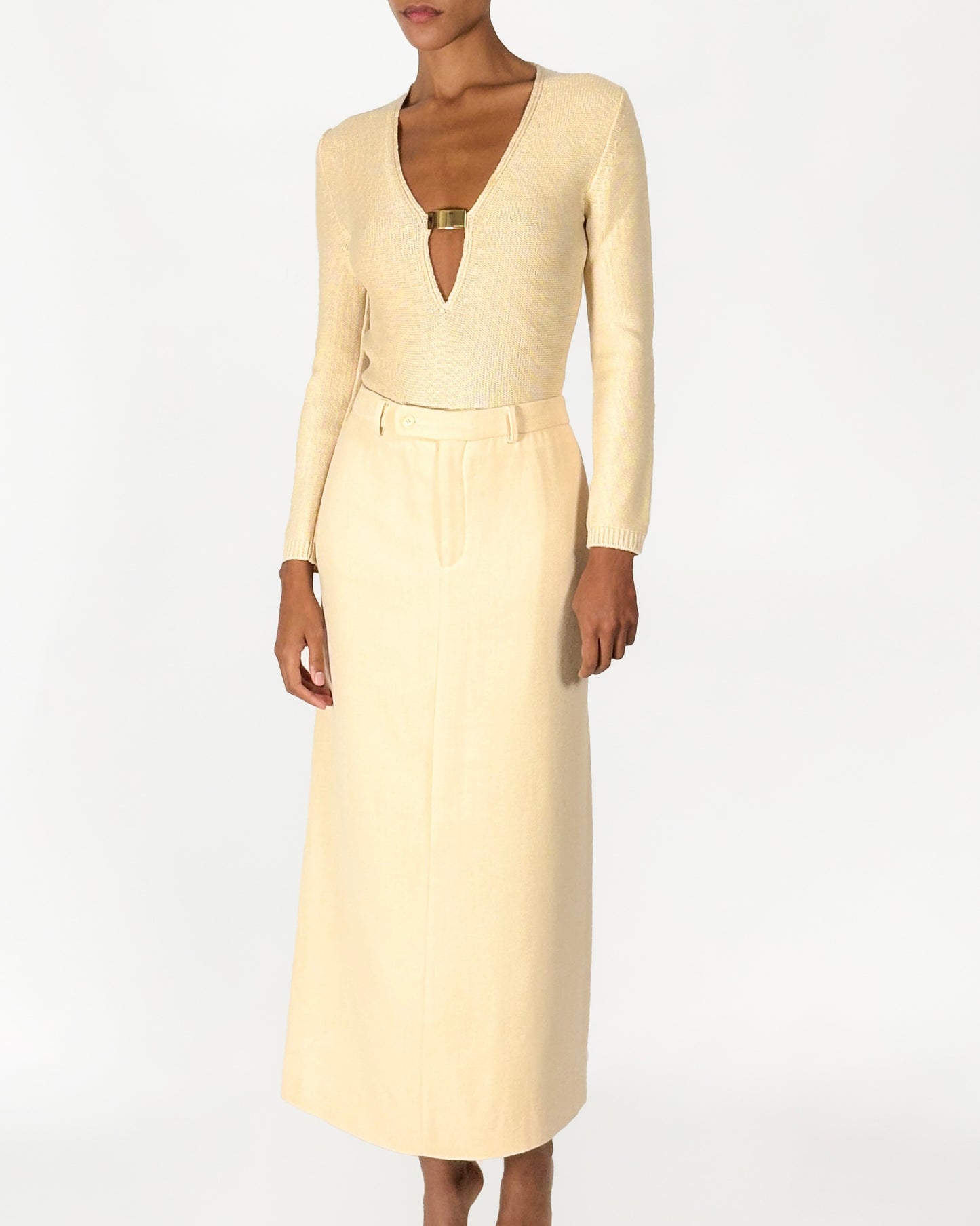 Gucci by Tom Ford 1996 Cream Skirt Set