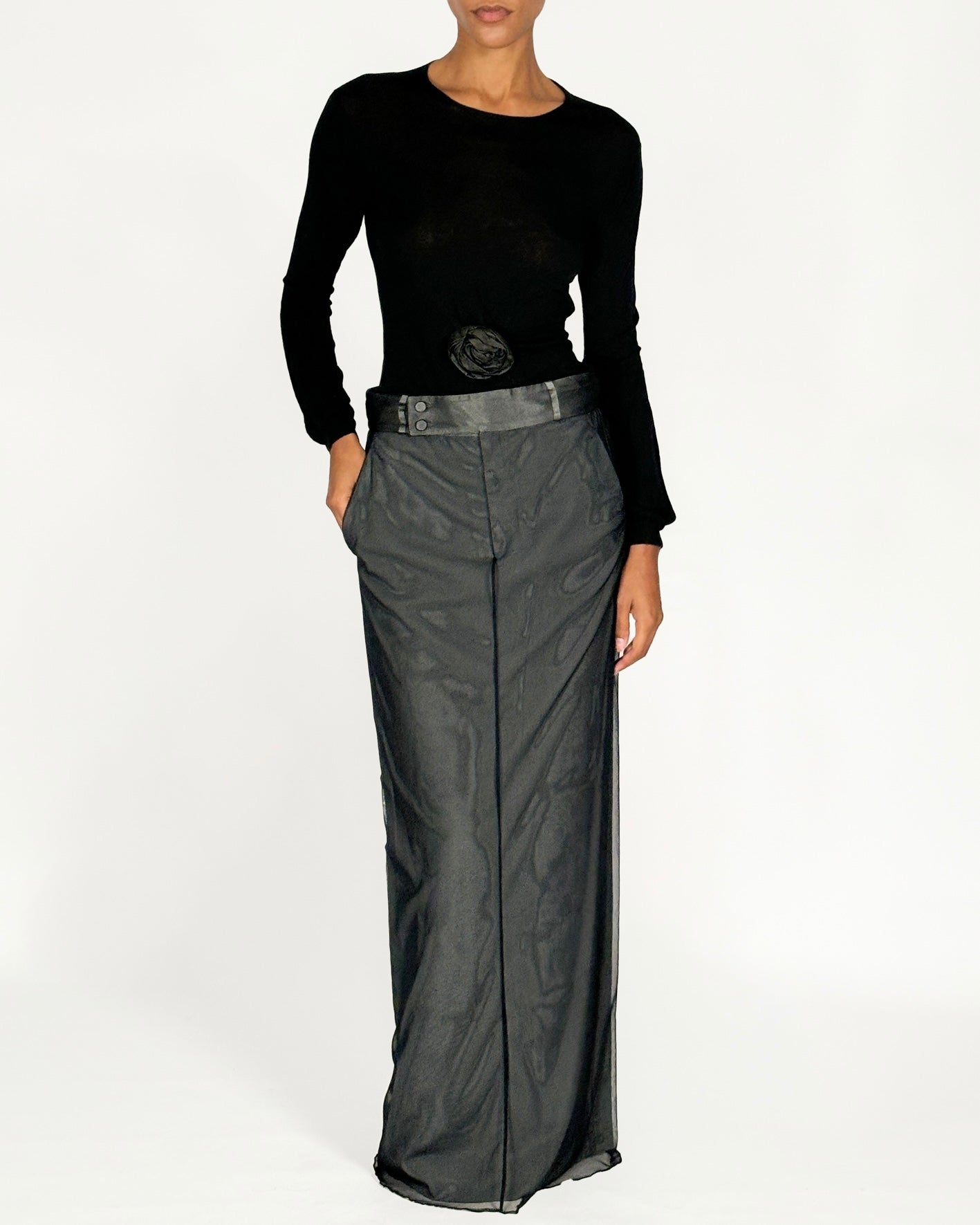 Gucci by Tom Ford 1998 Tulle Overlay Maxi Skirt