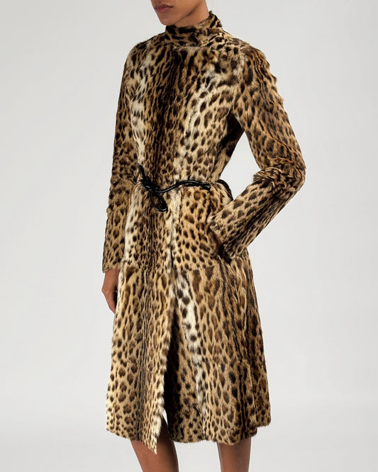 Gucci by Tom Ford 1999 Leopard Print Fur Coat