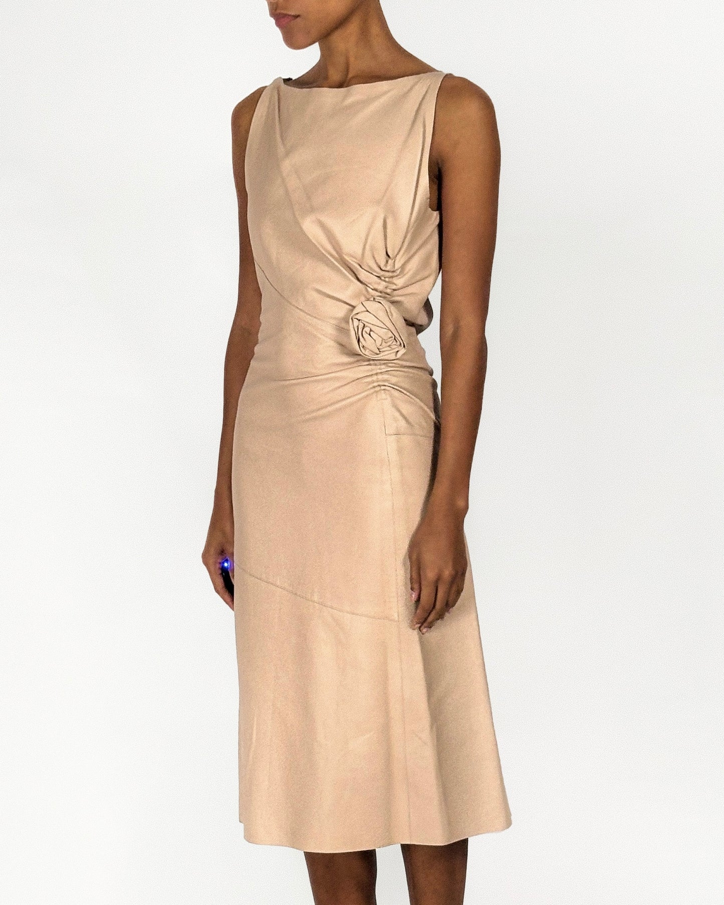 Gucci by Tom Ford 1999 Leather Flower Applique Dress