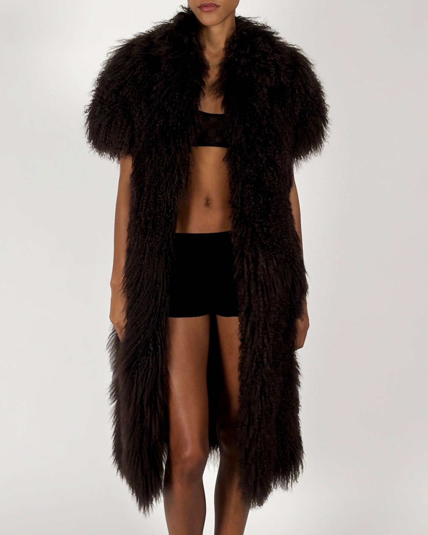 Gucci by Tom Ford 2001 Brown Mongolian Chubby Coat