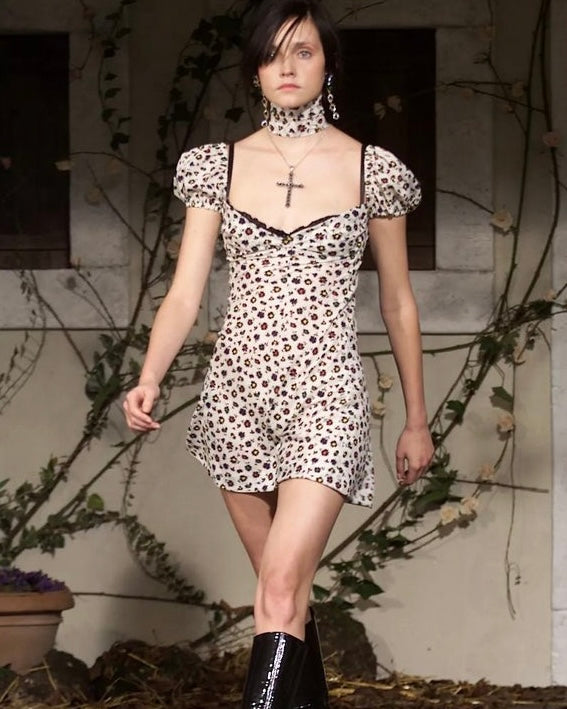 Dolce & Gabbana 2001 Floral Choker Dress