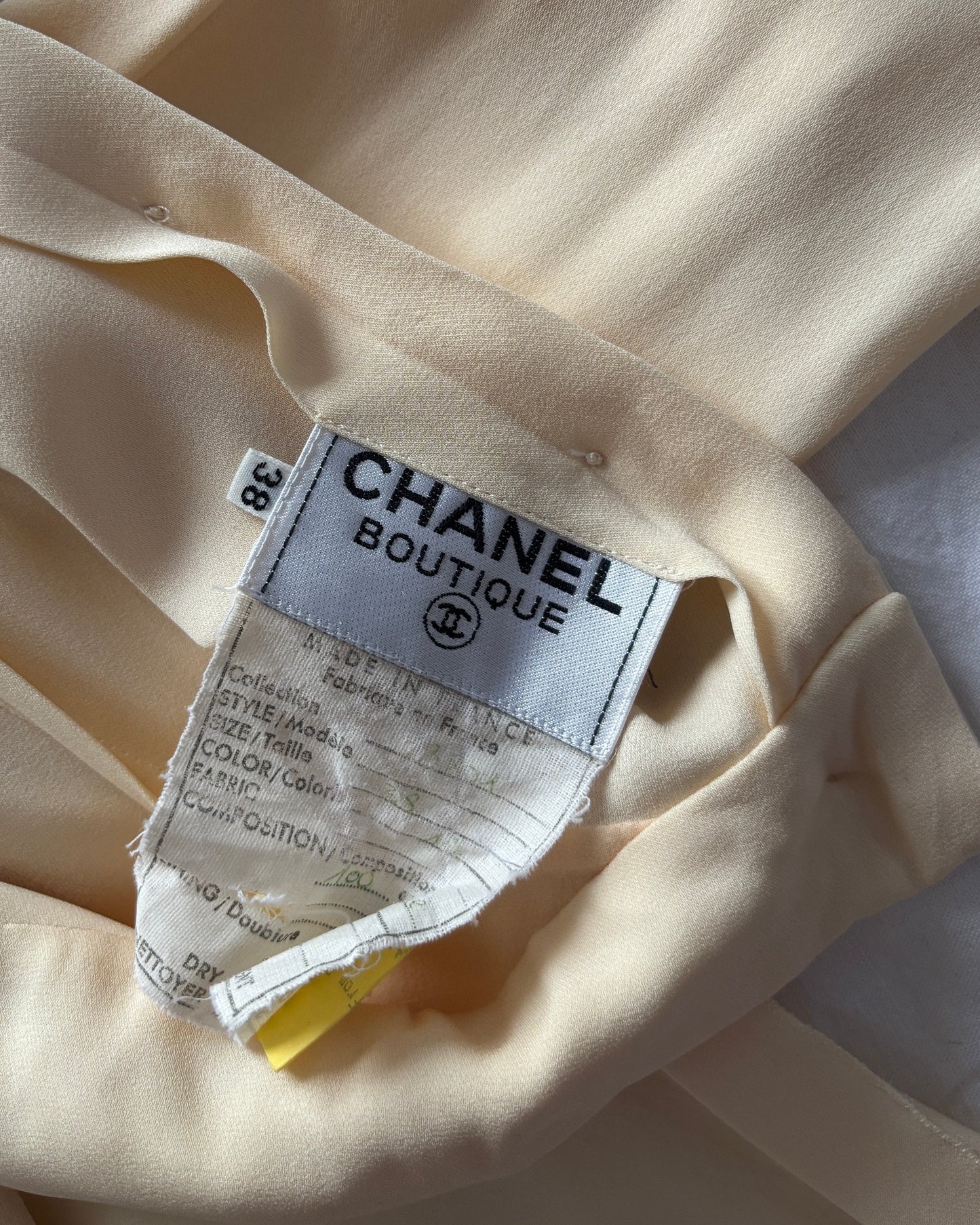 Chanel by Karl Lagerfeld 1988 Ivory Pleated Gown