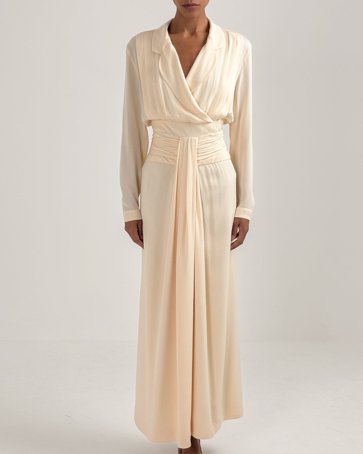 Chanel by Karl Lagerfeld 1988 Ivory Pleated Gown