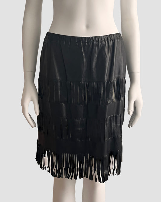 Gucci by Tom Ford 1999 Fringe Leather Skirt