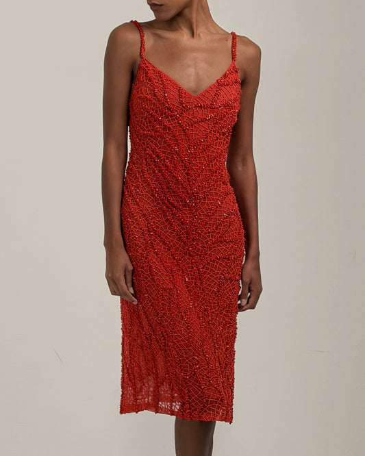 Valentino 2000 Beaded Dress