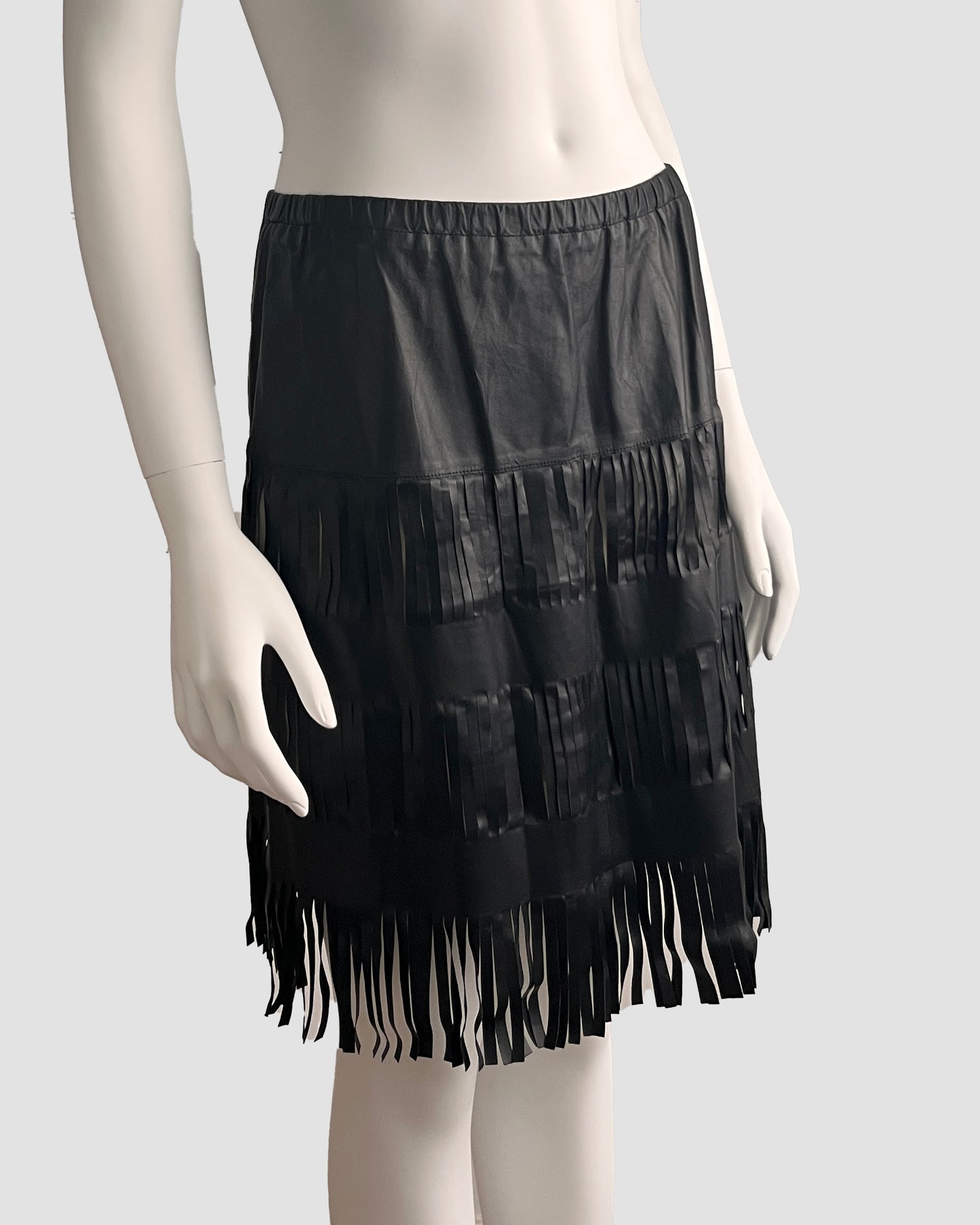 Gucci by Tom Ford 1999 Fringe Leather Skirt