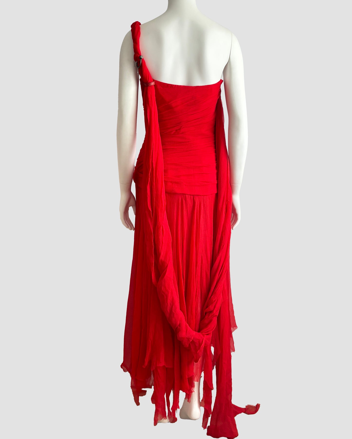 Alexander McQueen 2003 Silk Chiffon Corseted Gown