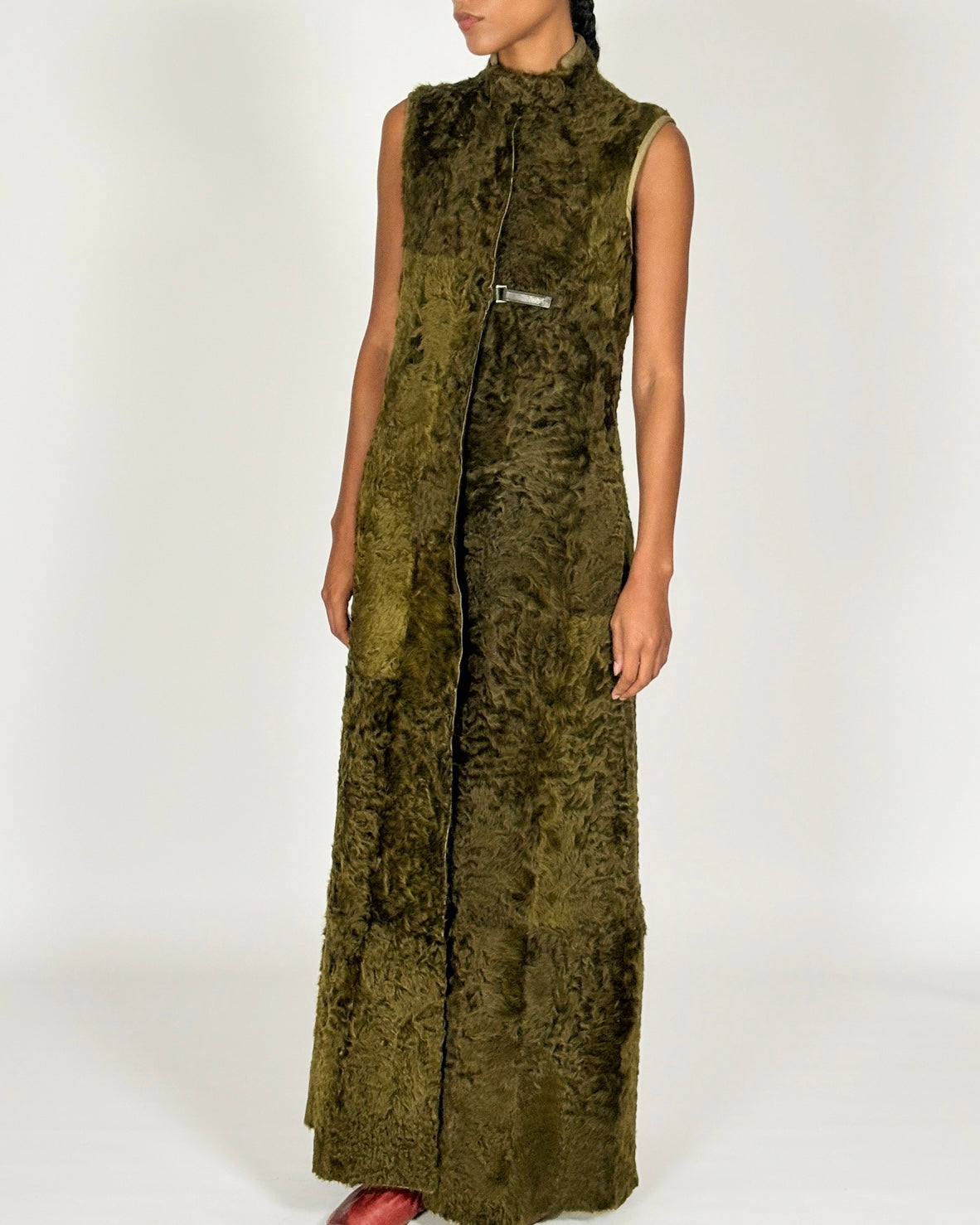 Prada 1999 Green Curly Shearling Sleeveless Coat – COUL ARCHIVE