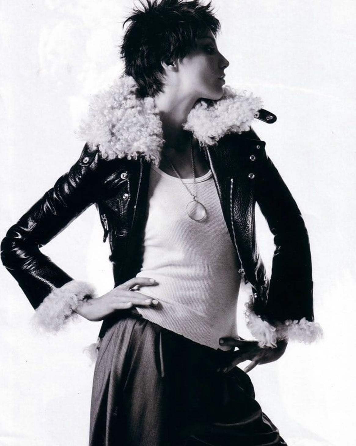 Balenciaga by Nicolas Ghesquière Leather & Shearling Moto Jacket