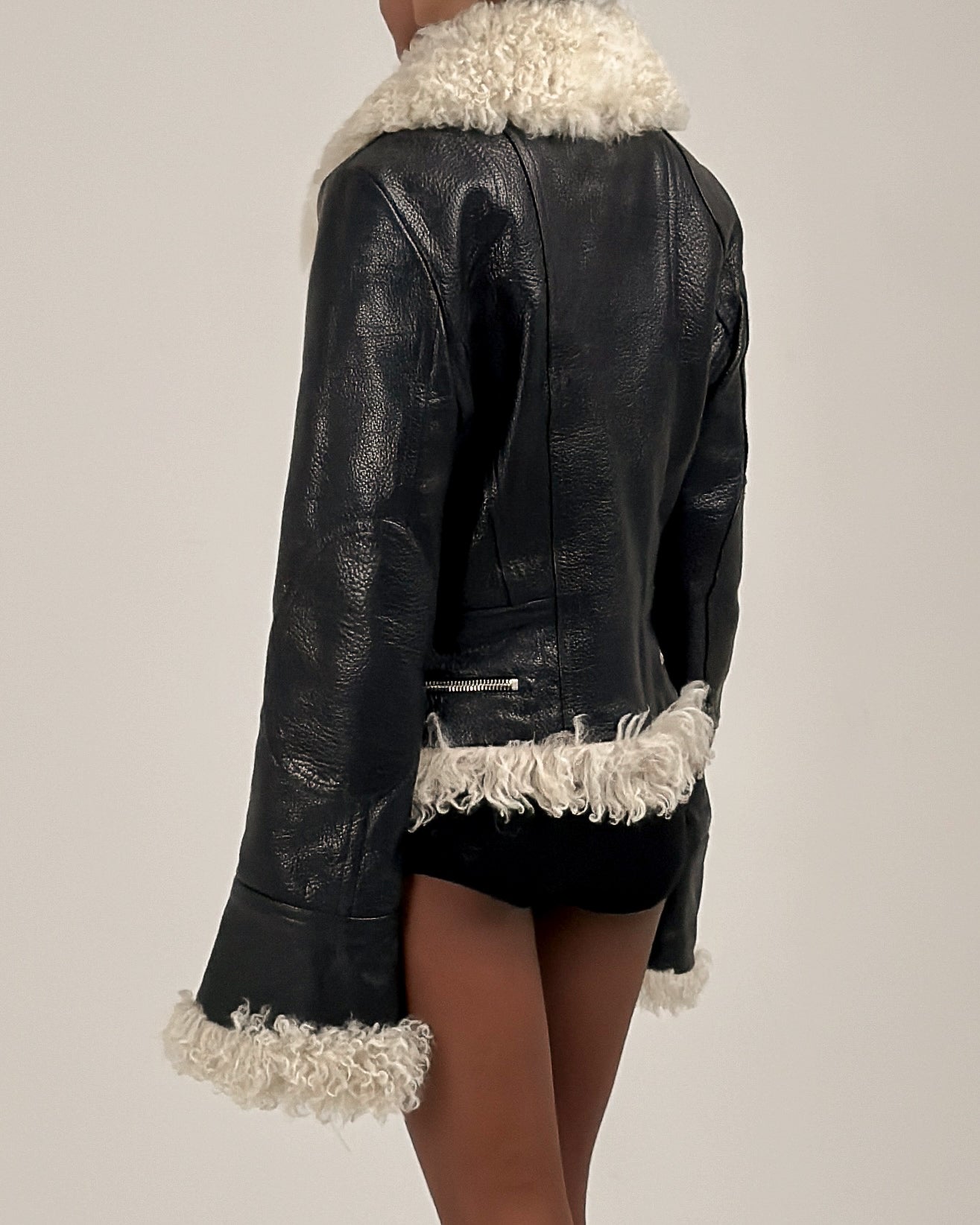 Balenciaga by Nicolas Ghesquière Leather & Shearling Moto Jacket