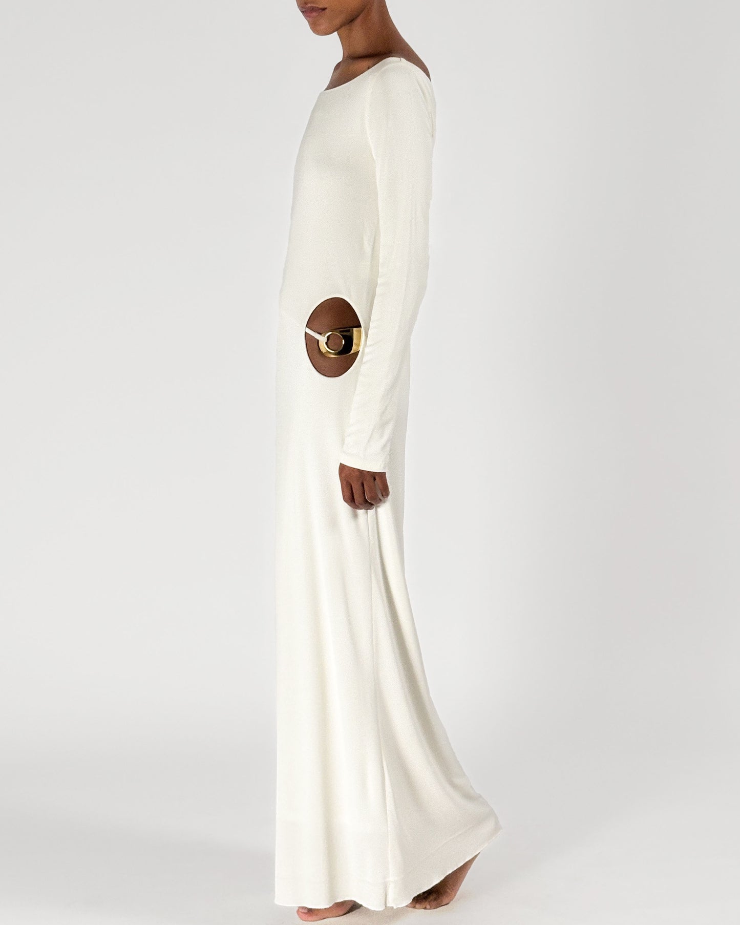 Gucci by Tom Ford 1996 Iconic White Keyhole Gown