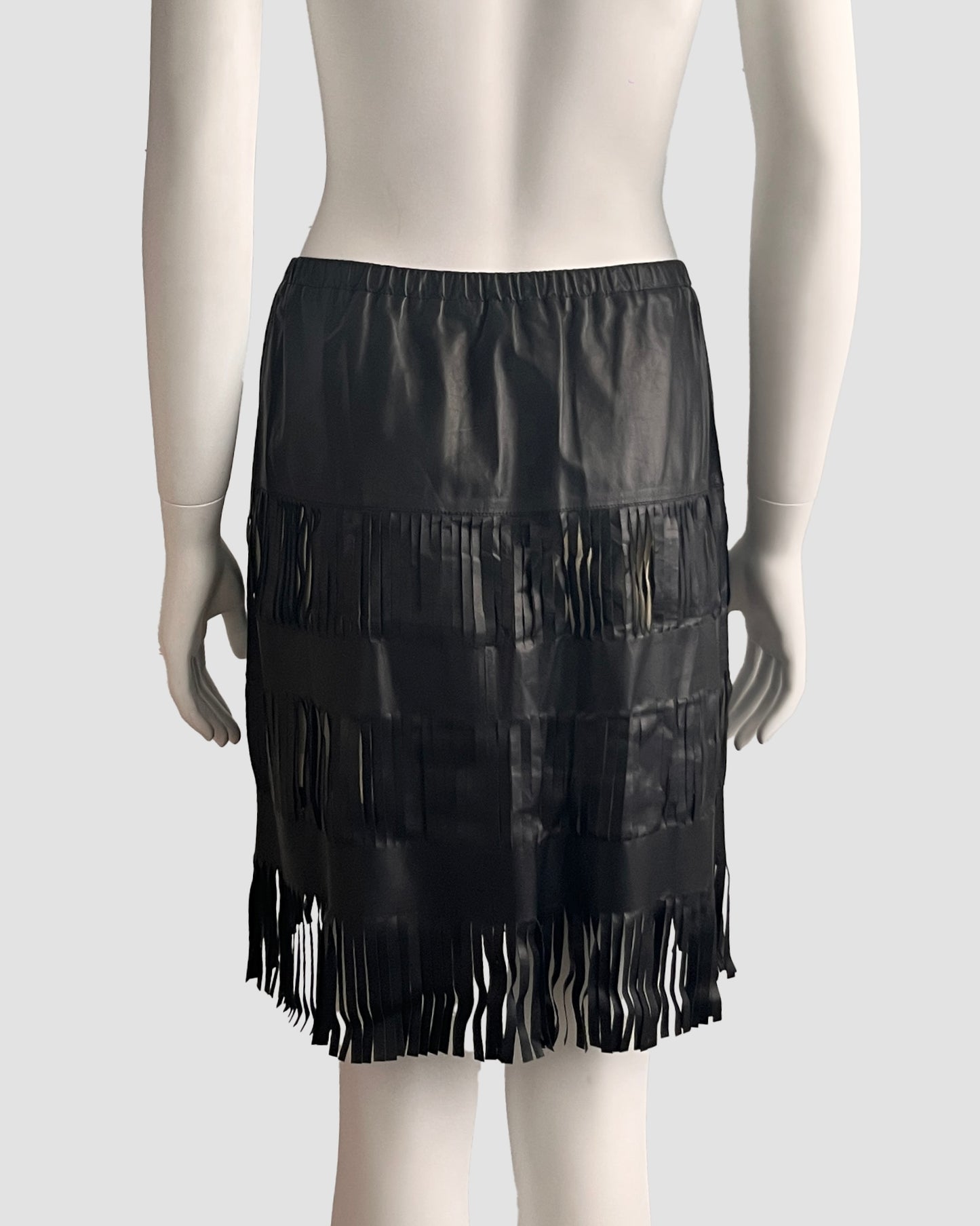 Gucci by Tom Ford 1999 Fringe Leather Skirt