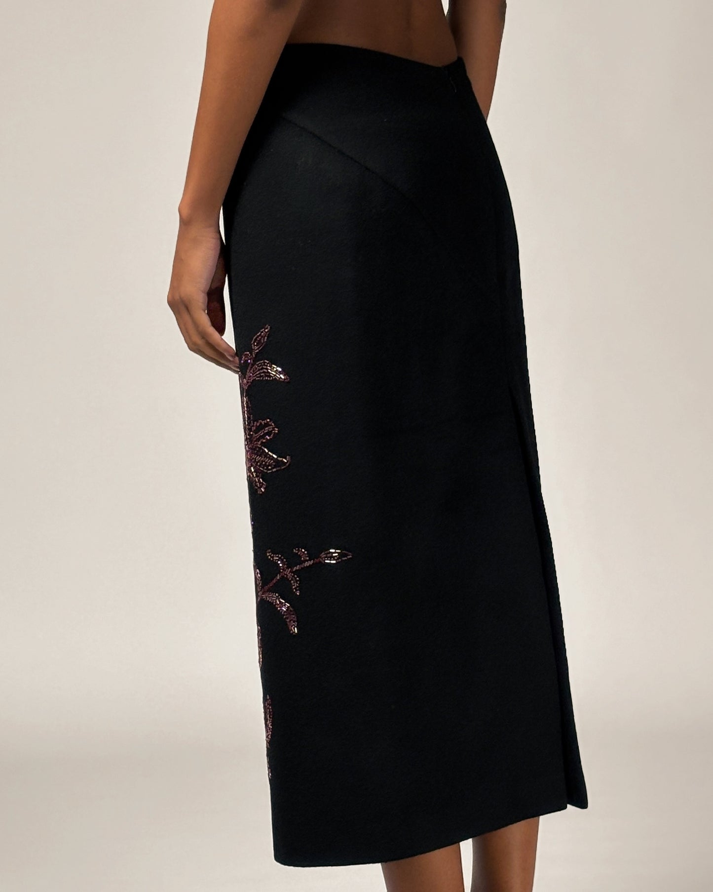 Alexander McQueen 1998 Embellished Cashmere Skirt