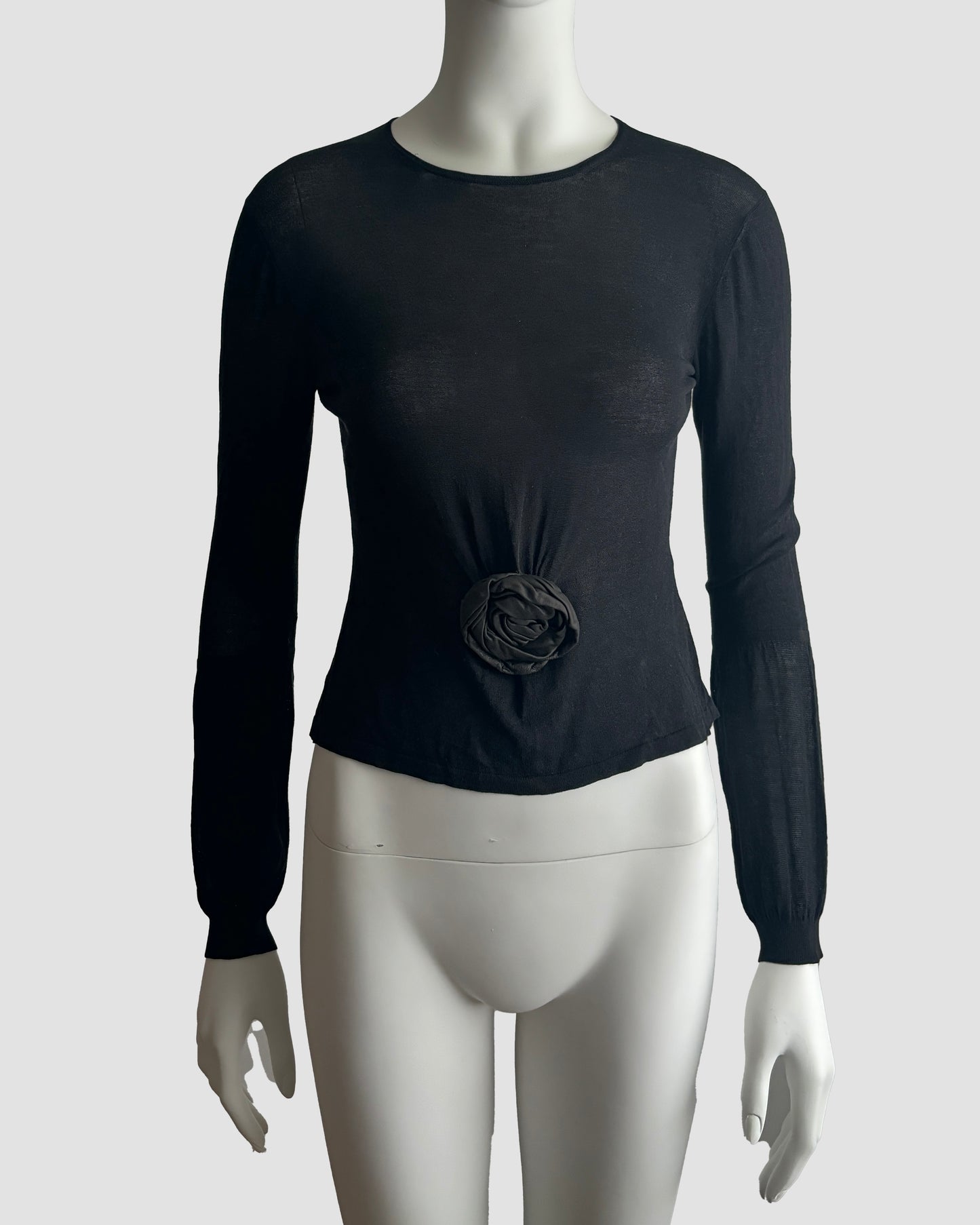 Gucci by Tom Ford 1999 Leather Flower Appliqué Top