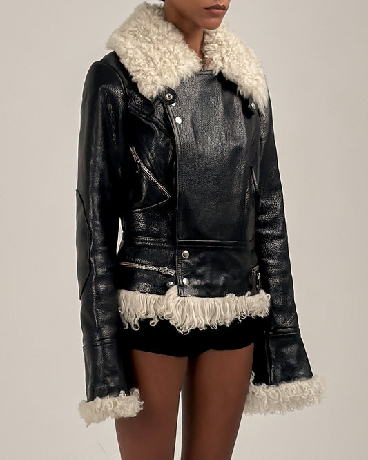 Balenciaga by Nicolas Ghesquière Leather & Shearling Moto Jacket