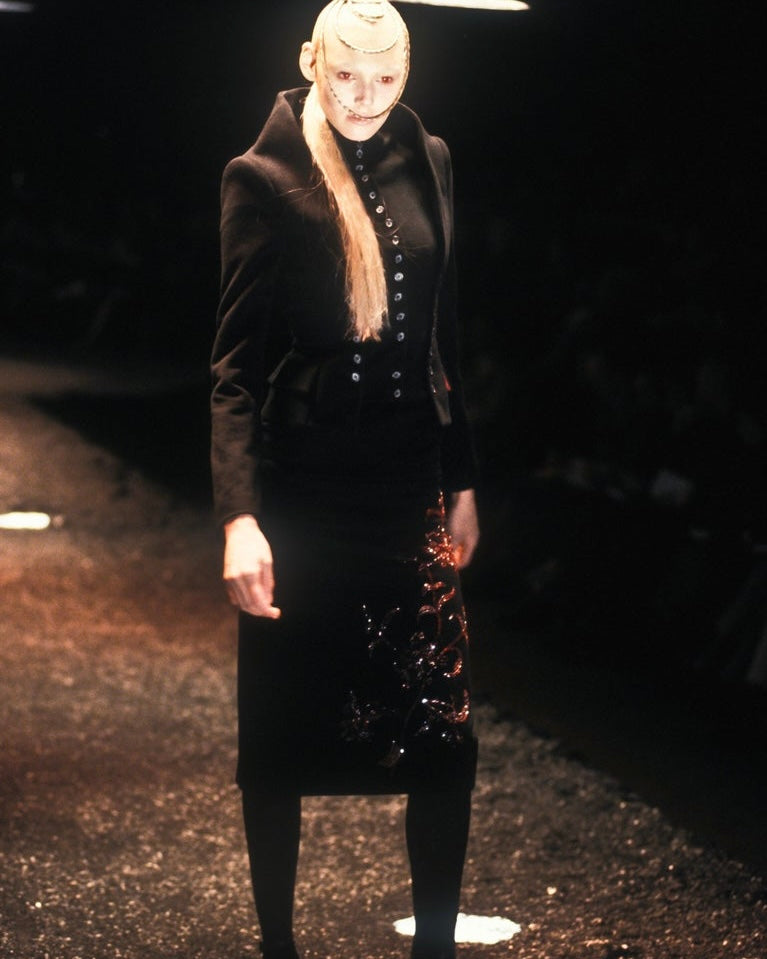 Alexander McQueen 1998 Embellished Cashmere Skirt