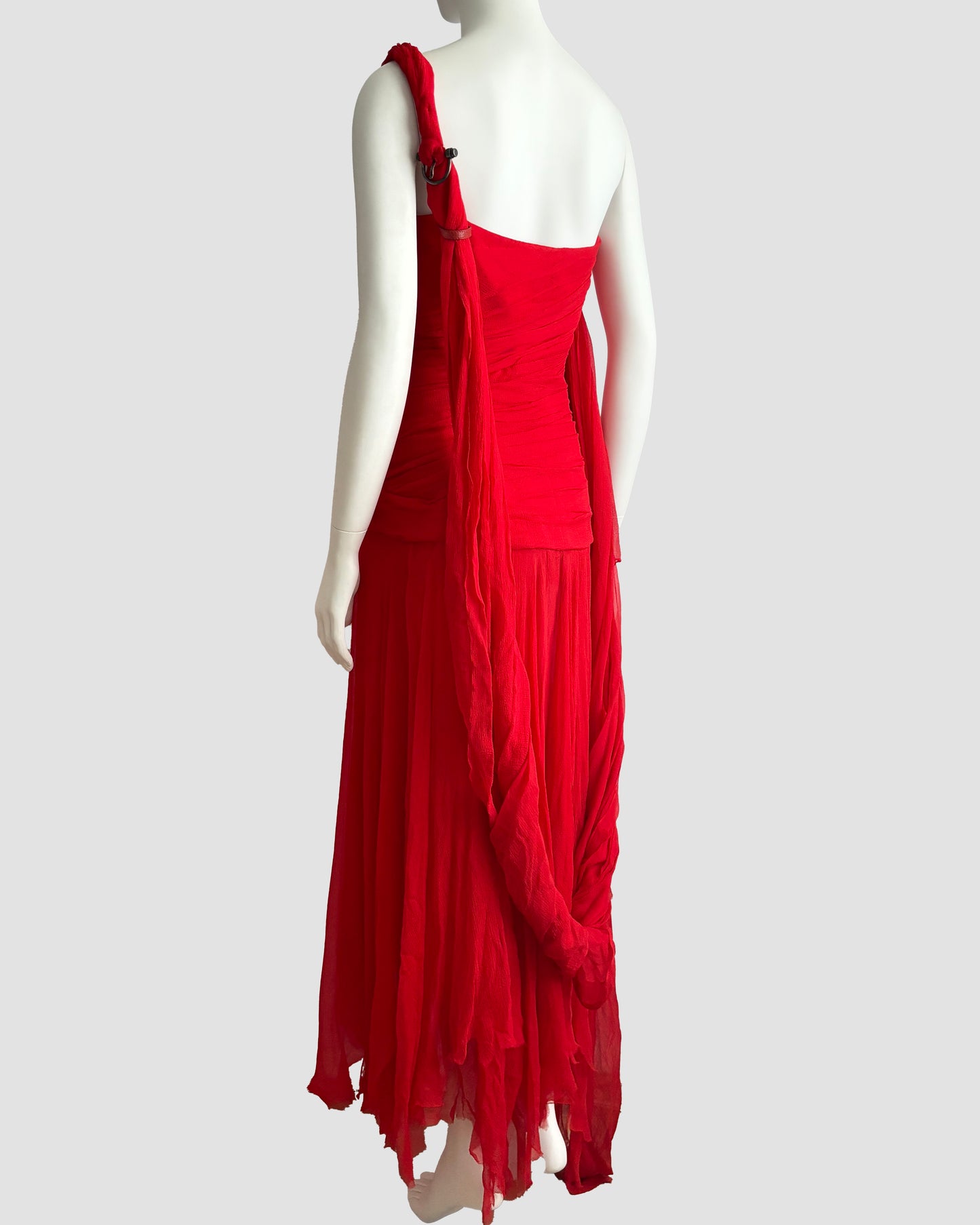 Alexander McQueen 2003 Silk Chiffon Corseted Gown