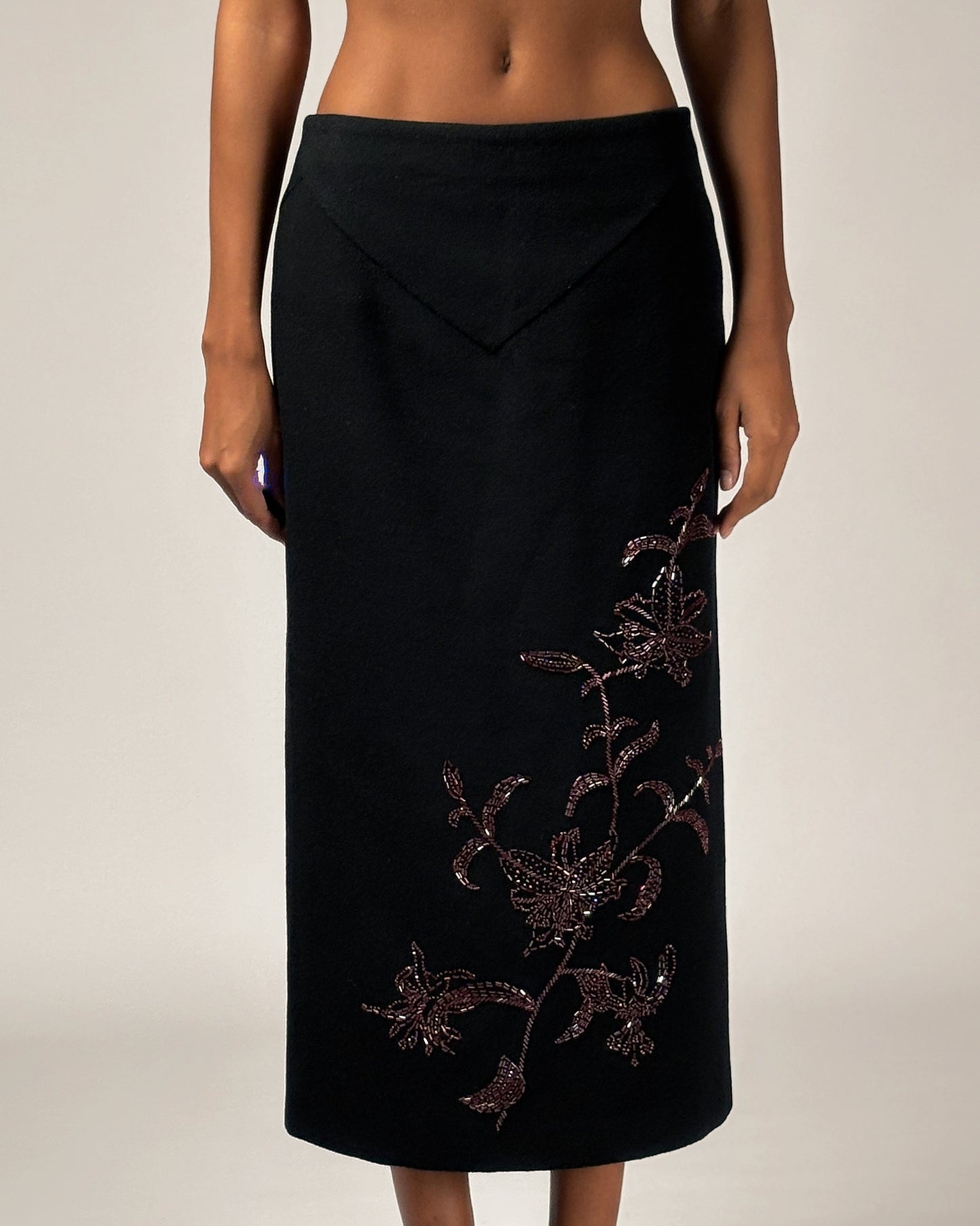 Alexander McQueen 1998 Embellished Cashmere Skirt