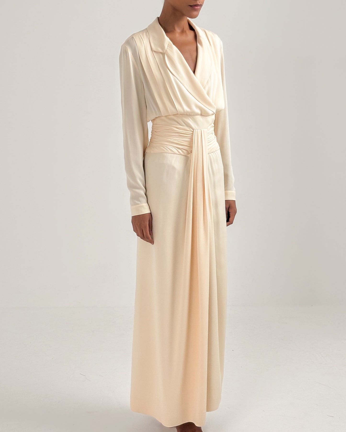 Chanel by Karl Lagerfeld 1988 Ivory Pleated Gown