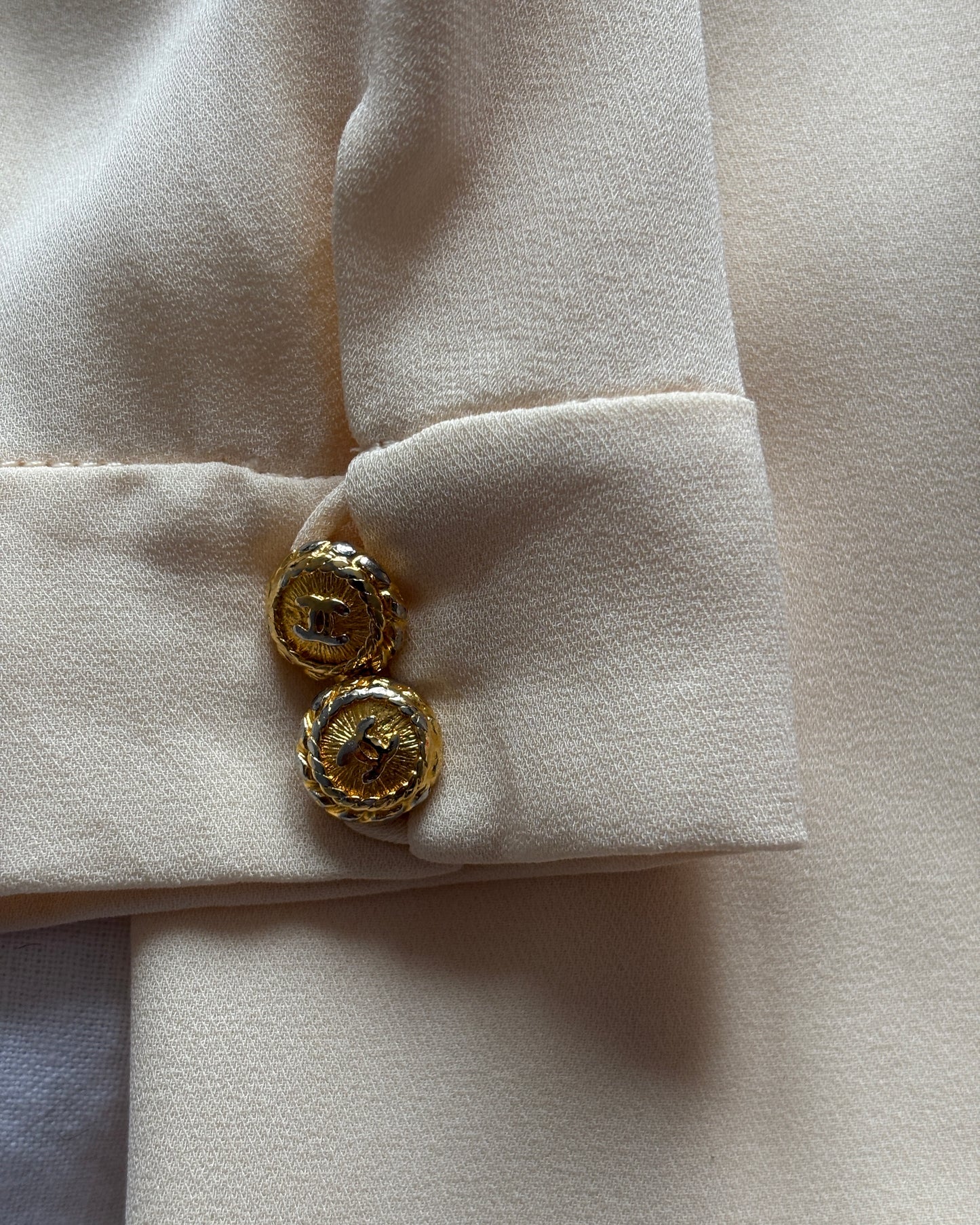 Chanel by Karl Lagerfeld 1988 Ivory Pleated Gown