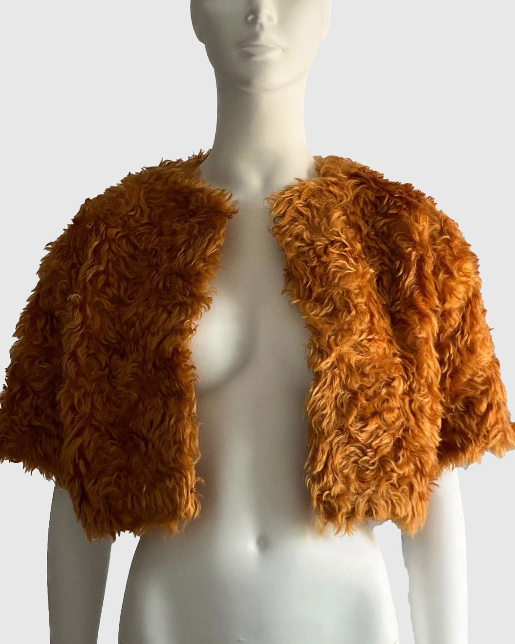 Prada 2007 Orange Cropped Mohair Jacket