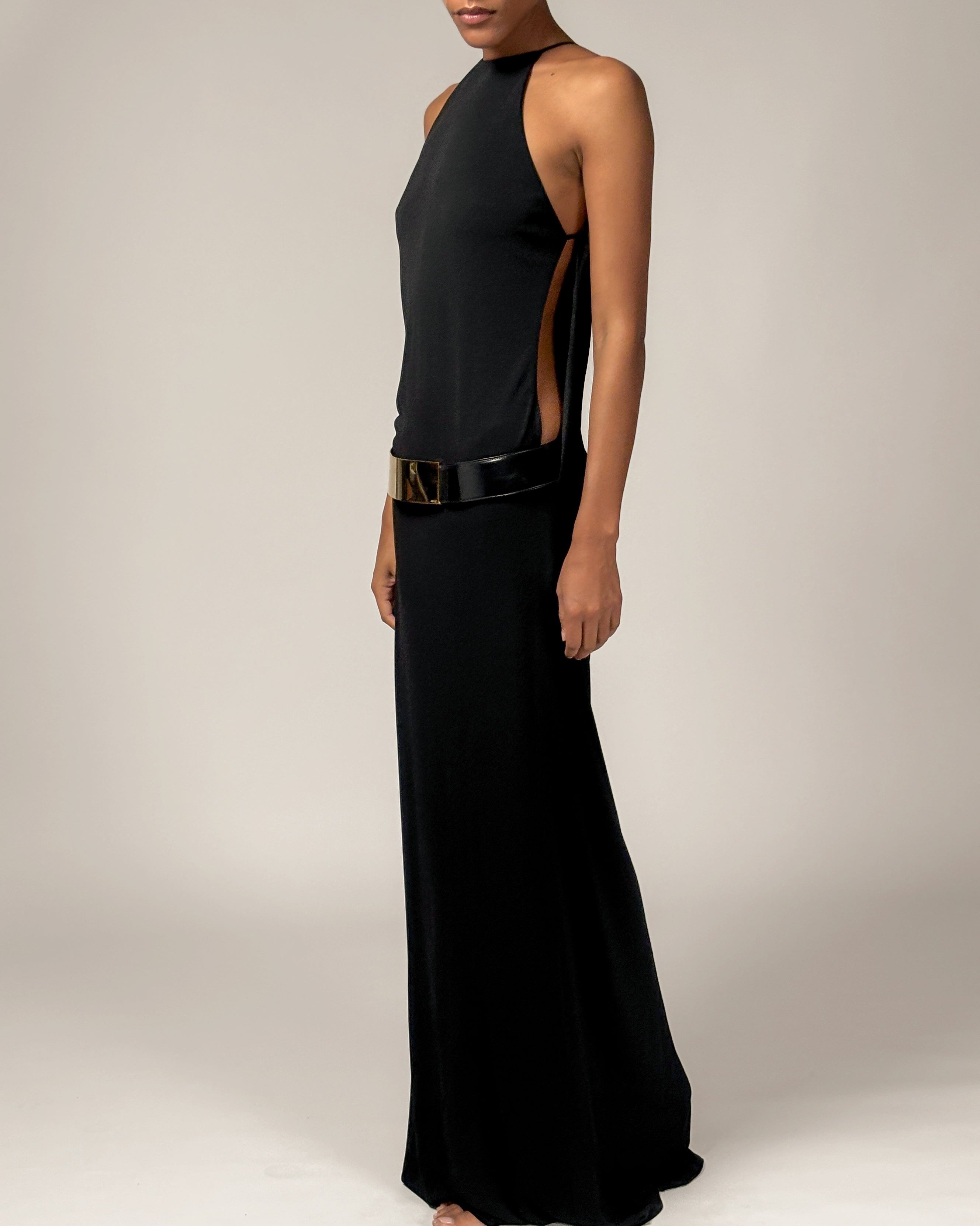 NA-KA GUCCIワンピース　黒 Gucci by Tom Ford F/W 1996 Keyhole Runway Gown and Belt – COUL ARCHIVE