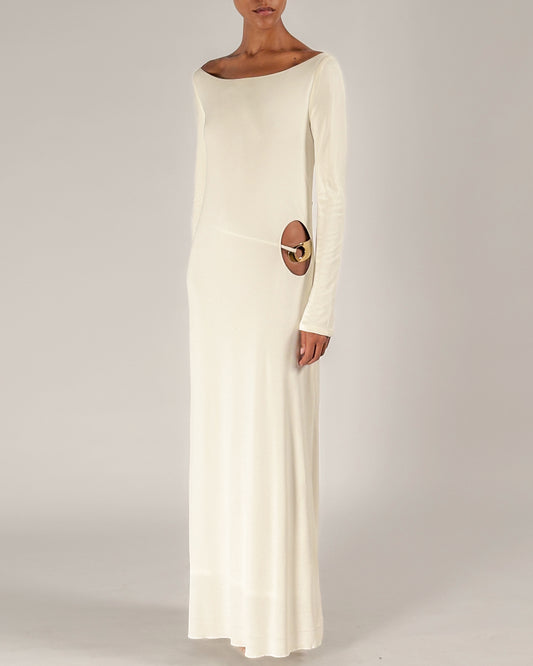 Gucci by Tom Ford 1996 Iconic White Keyhole Gown
