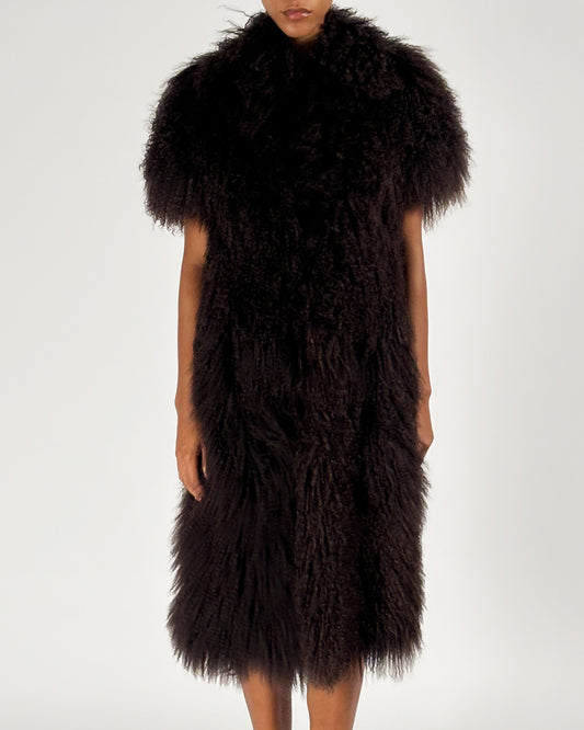 Gucci by Tom Ford 2001 Brown Mongolian Chubby Coat