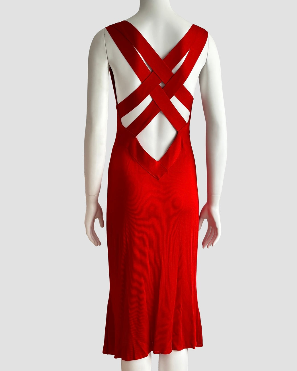 Alexander McQueen 2003 Cross-back Cowlneck Dress