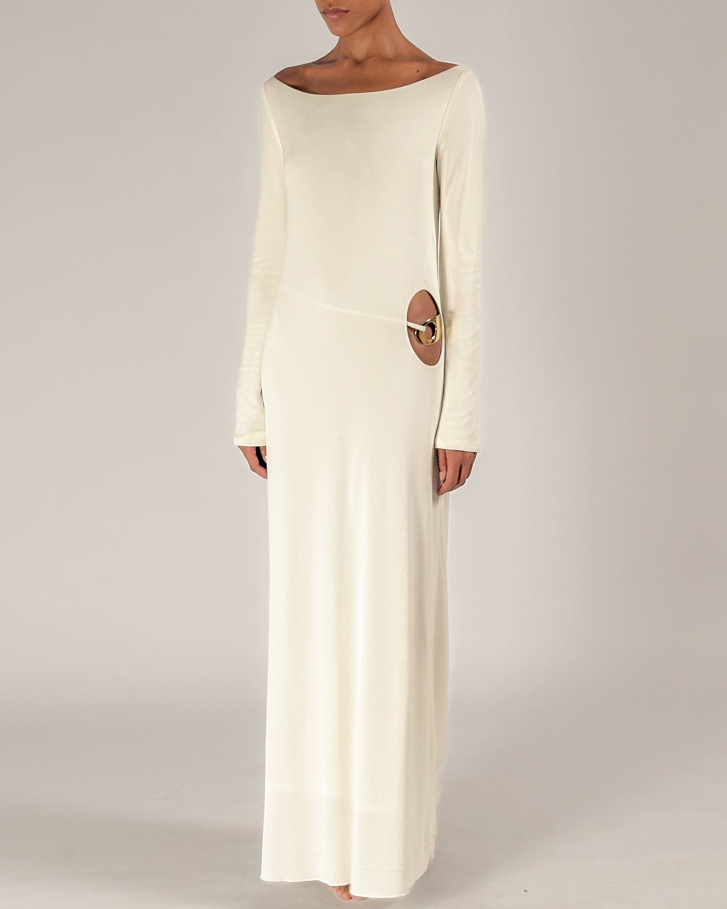 Gucci by Tom Ford 1996 Iconic White Keyhole Gown