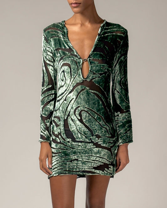 Gucci by Tom Ford 1996 Burnout Velvet Mini Dress