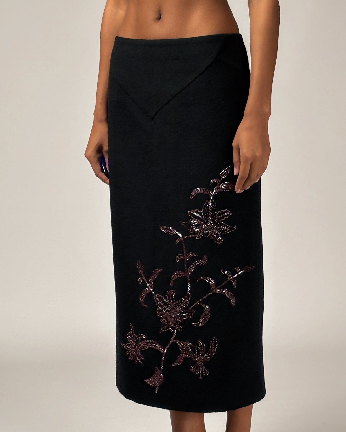 Alexander McQueen 1998 Embellished Cashmere Skirt