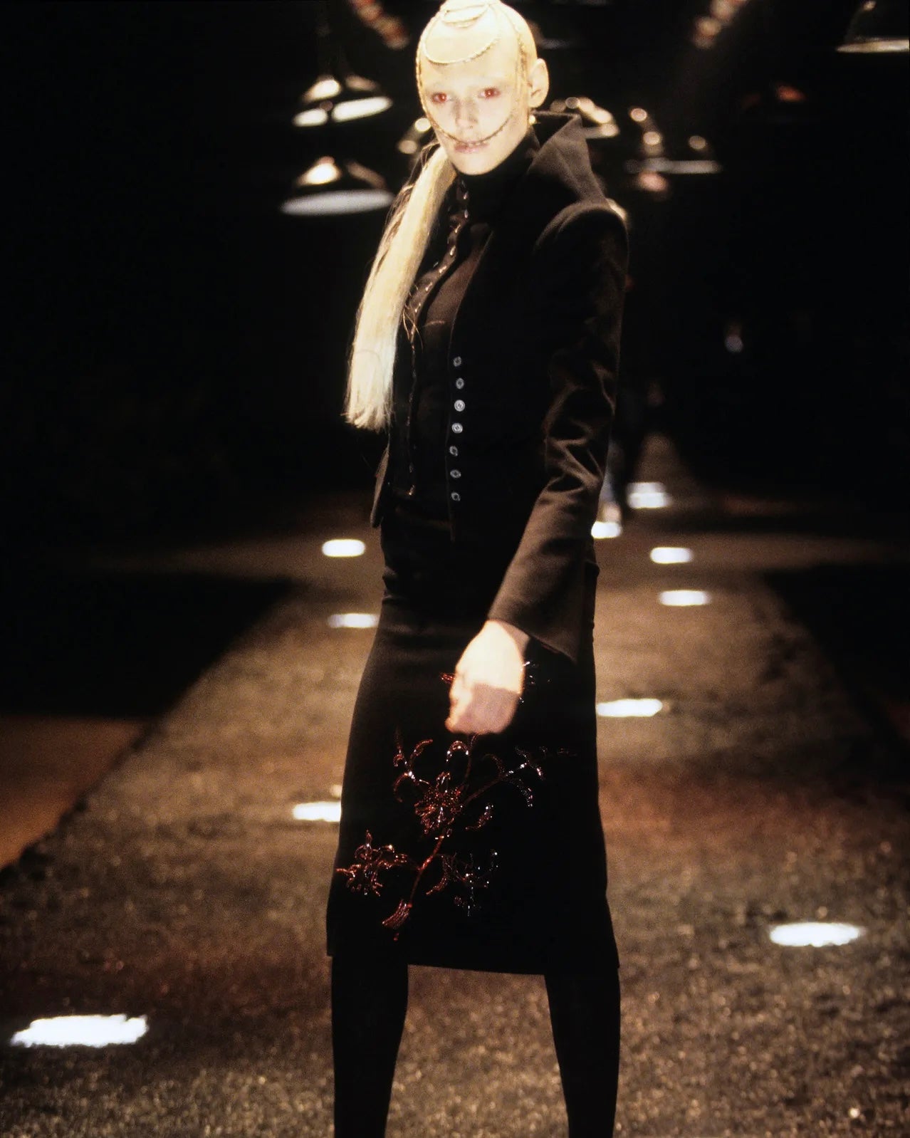 Alexander McQueen 1998 Embellished Cashmere Skirt
